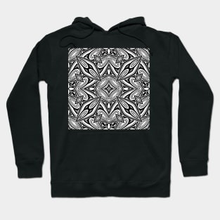 Black and White Seamless Pattern with Mosaic Motif Hoodie